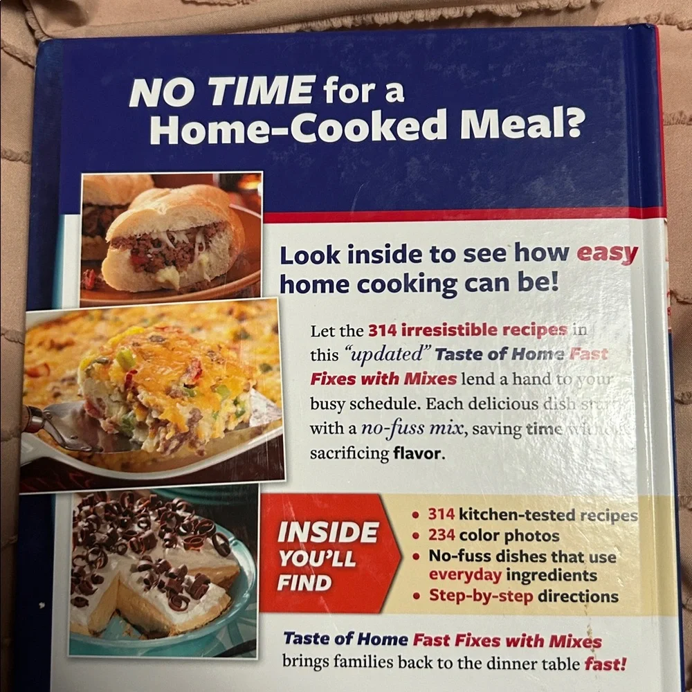 Taste of Home Fast Fixes with Mixes Cookbook - Blue and Red Cover